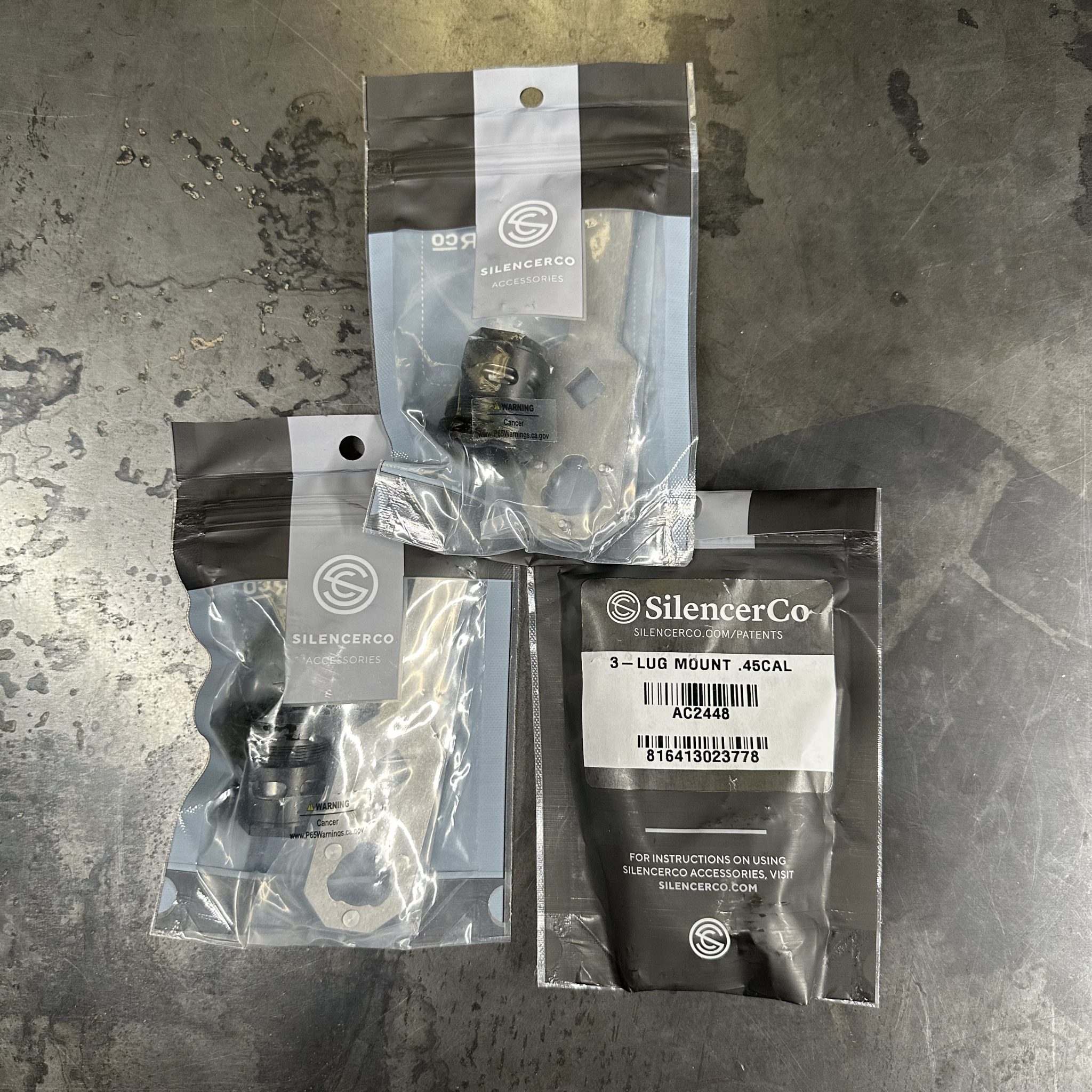 SilencerCo 3 Lug Mount for .45 Caliber Muzzle Devices - New